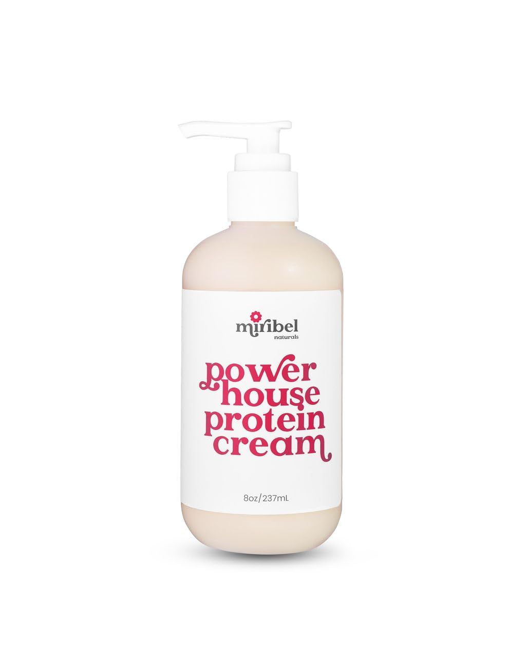 Miribel Powerhouse Protein Cream for Hair, 8 fluid ounces - Repair, Strengthen, and Protect Damaged, Fine, Wavy, or Curly Hair - Vegan, Sulfate-Free, Paraben-Free Leave-In Conditioner and Protein Mask
