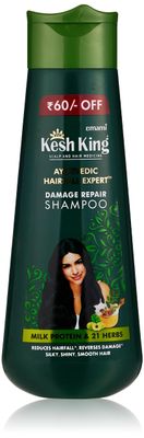 KESH KING Damage Repair Shampoo Milk Protein 21 Ayurvedic Herbs Strengthens Nourishes Hair Helps Reduce Hair Thinning Soft, Smooth Healthy-Looking Hair 11.49 Fl Oz (340ml)