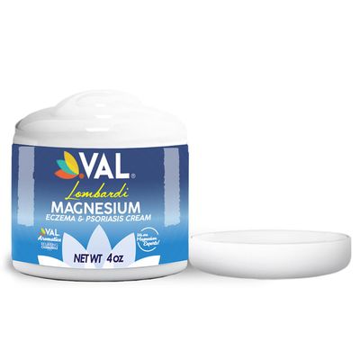 VAL Zechstein Magnesium Chloride Formula, Eczema, Psoriasis, Anti-Itch Cream, Moisturizer with Organic Oils, Almond Oil, Vitamin E, Aloe, Hydrolyzed Oatmeal Protein Best Cream for Dry Skin 4oz