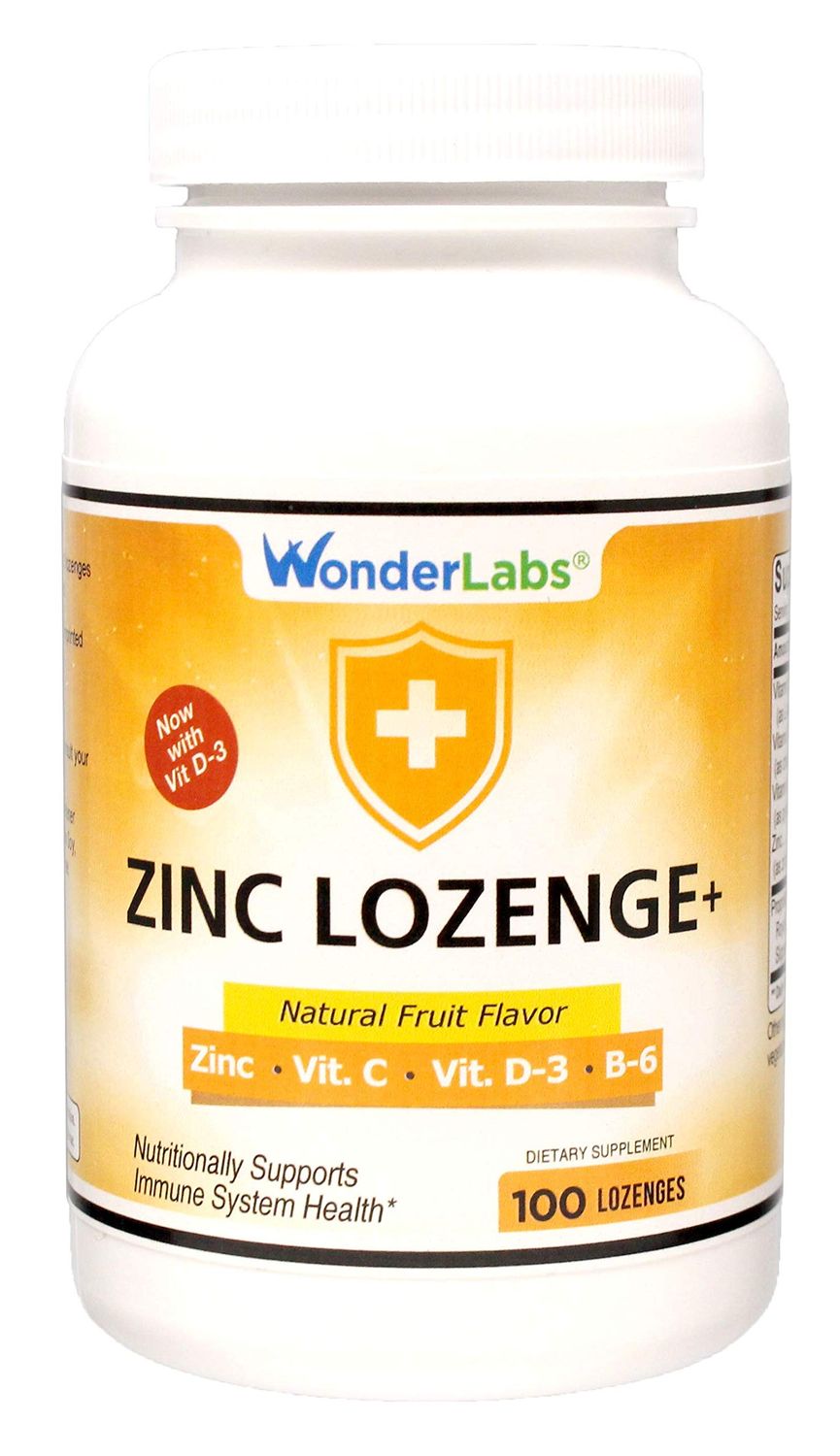 Wonder Laboratories Zinc Lozenges with Vitamin C - Fruit Flavored, Healthy Immune Support Lozenges with 25mg of Zinc Supplement Per Lozenge 30mg of Vitamin C - 100 Lozenges