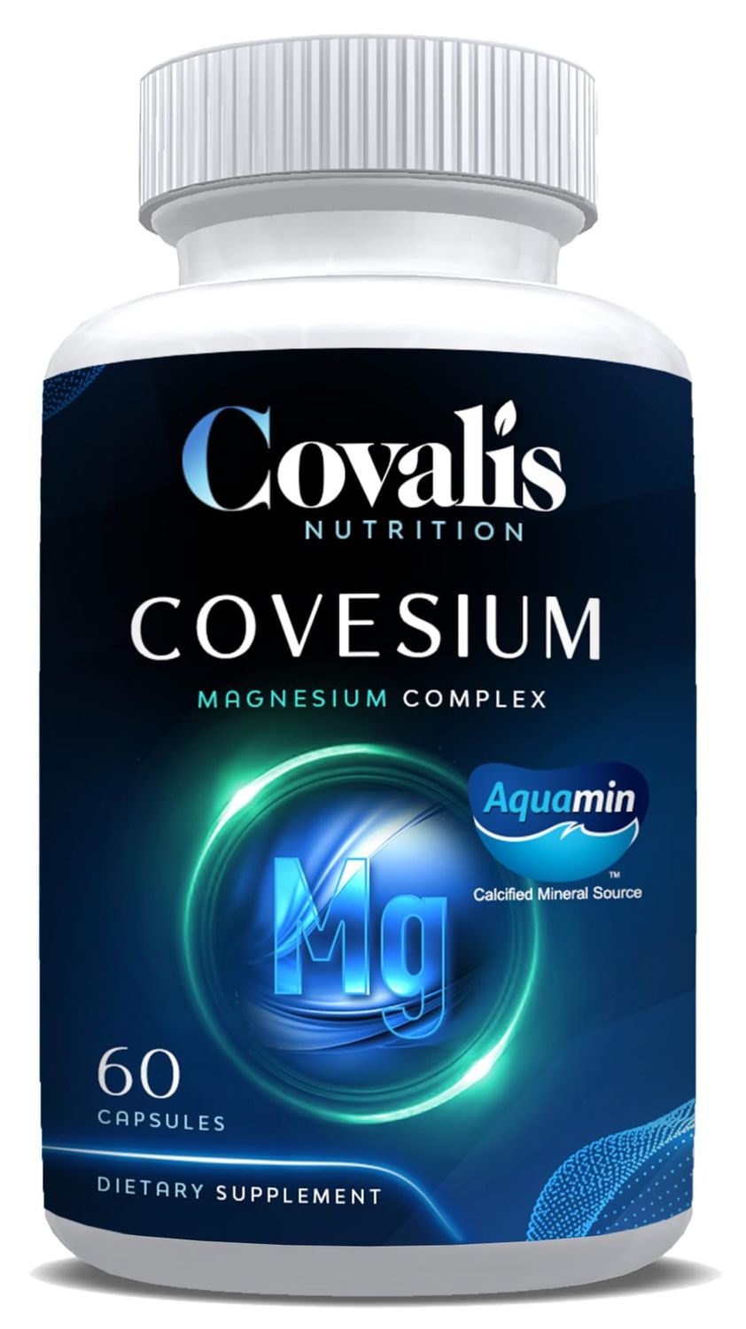 Covalis Nutrition Covesium Magnesium Complex Supplement 5 Types of Magnesium - Hydroxide, Glycinate, Citrate, Malate, Oxide Muscle Function 60 Capsules