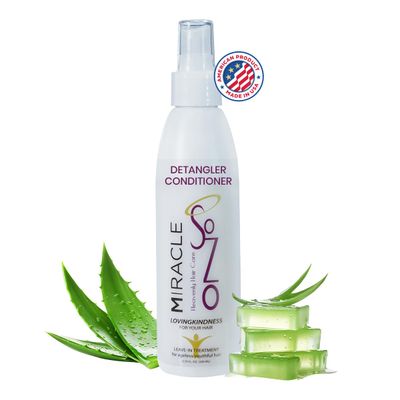 SoZo Miracle Anti-Frizz Leave-in Conditioner Spray for Dry Damaged Hair for Women - Hair Detangler and Heat Protectant Spray with Aloe Vera - 6.75 Oz