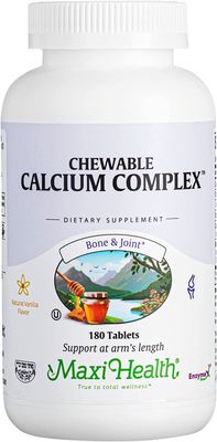 Maxi Health Chewable Calcium Complex - 1000 mg Calcium Supplement wVitamin D3 (1000 IU) Magnesium (400 mg) - Bone, Teeth Joint Support - 180 Count Chews (Pack of 2)