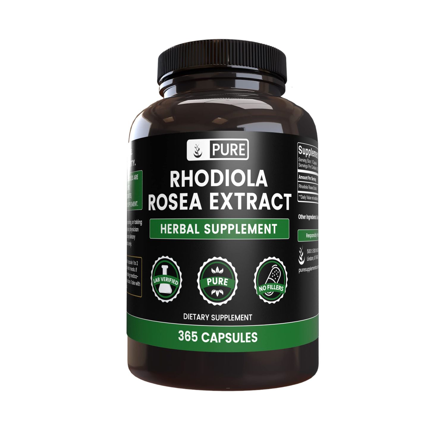 Pure Original Ingredients Rhodiola Rosea (365 Capsules) No Magnesium Or Rice Fillers, Always Pure, Lab Verified