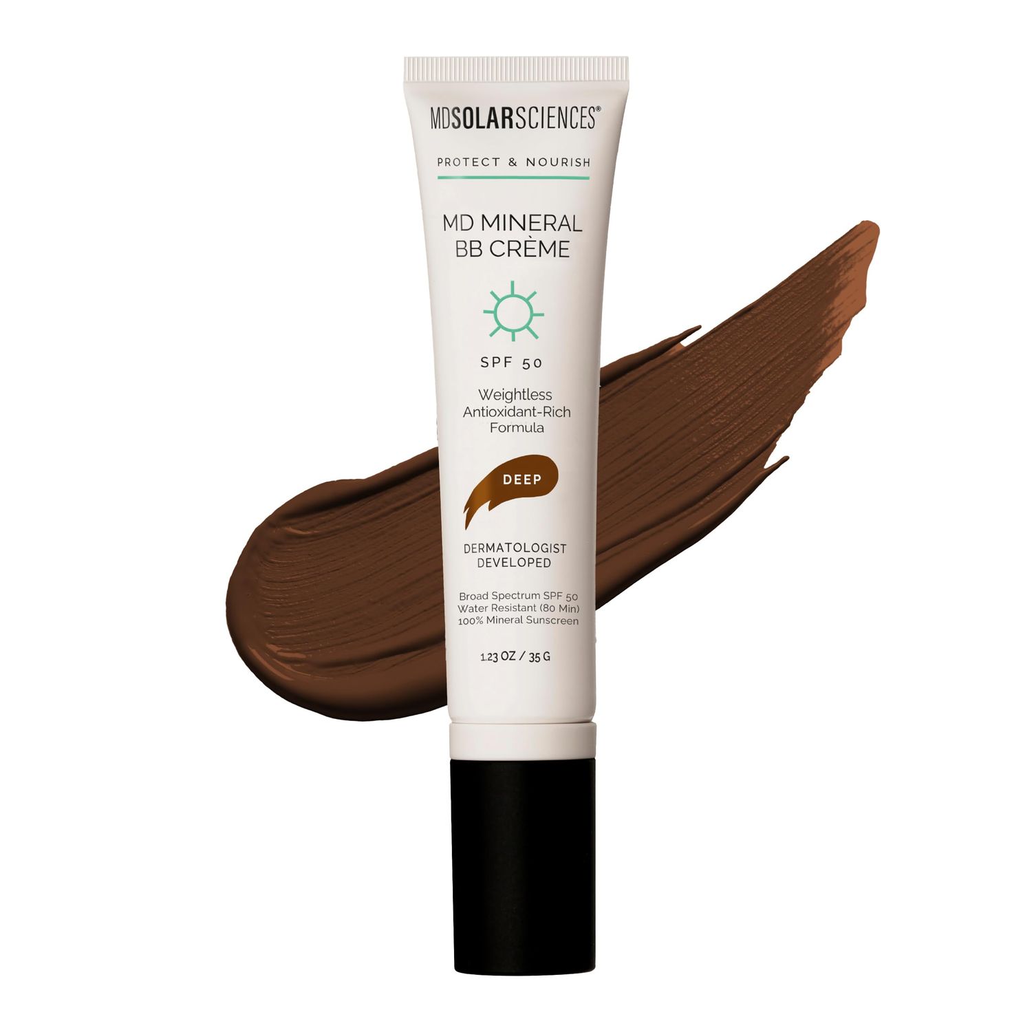 MDSolarSciences MD Mineral BB Cr me SPF 50 Tinted Broad-Spectrum UV Protection Zinc Oxide Formula with Anti-Aging Benefits Smooth, Natural Matte Finish Safe for Sensitive Skin Deep (1.23 Oz)