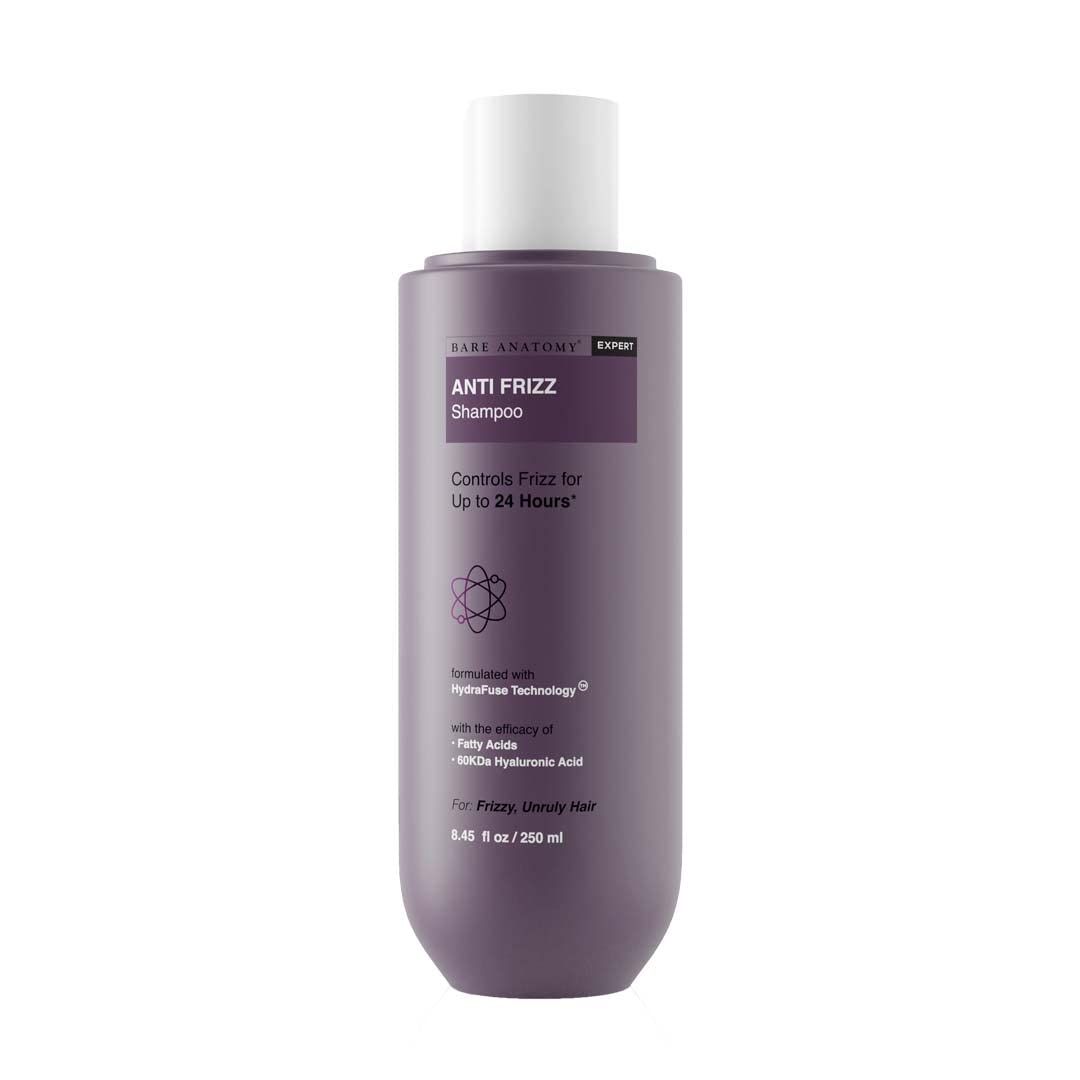 Bare Anatomy Anti Frizz Shampoo, Frizz Control Upto 24 Hours, Powered By Hyaluronic Acid Fatty Acids, Dry Frizzy Hair, Smooth, Shiny Frizz Free Hair For Unisex, 250ml