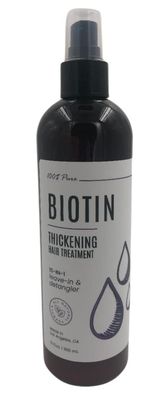 Custom Nature 100 Pure Biotin Thickening Hair Treatment 10-in-1 Leave In Detangler - 12 fl. oz.