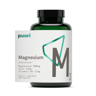 Puori Organic Magnesium Zinc Supplement - 300mg - 120 Vegan Capsules - High Absorption M3 Complex for Sleep, Immune Support, Energy, Muscle Recovery, Relaxation Leg Cramps - Zinc Vitamin B6