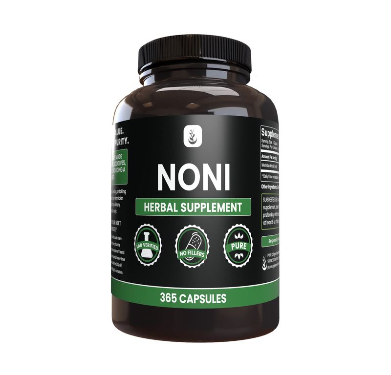 PURE ORIGINAL INGREDIENTS Noni (365 Capsules) No Magnesium Or Rice Fillers, Always Pure, Lab Verified