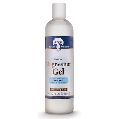 Health and Wisdom Topical Magnesium Gel with Seaweed Extract - Magnesium Gel Topical for Muscles, Magnesium Topical Gel, Gel Magnesium, All Natural Magnesium Gel, Magnesium Chloride Gel - 12 Fl Oz