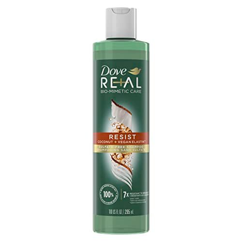 Dove REAL Bio-Mimetic Care Shampoo For Breakage-Prone Hair Resist Sulfate-Free Shampoo With Coconut Vegan Elastin 10oz