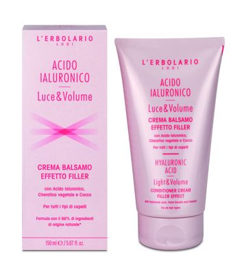 L&#39;Erbolario Hyaluronic Acid Light And Volume Conditioner Cream - Suitable For All Hair Types - Provides Immediate Full Effect - Plant Keratin Increases Strength And Suppleness Of Hair - 5.07 Oz
