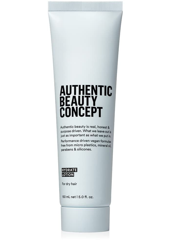 Authentic Beauty Concept Hydrate Lotion Hydrating Hair Lotion Leave-In Cream Protects from Blow Dry Damage Helps fight Frizz Normal To Dry or Curly Hair Vegan Cruelty-free 5 fl. oz