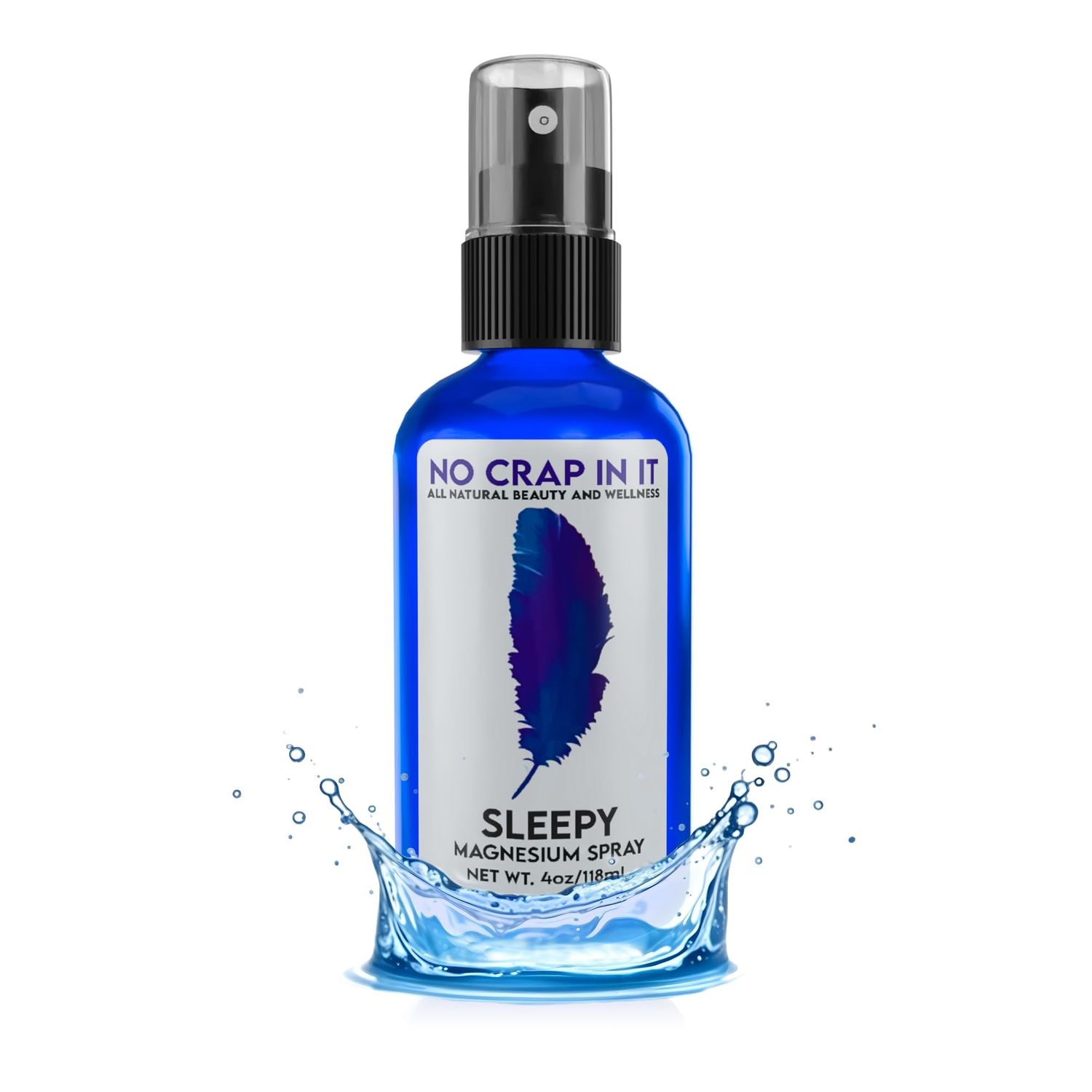 No Crap In It Sleepy Magnesium Spray Triple Magnesium Power: All Natural Magnesium Chloride, Glycinate, Sulfate - 4oz