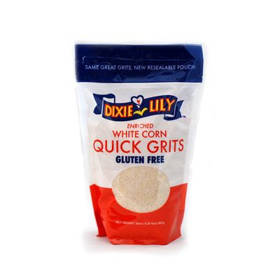 Dixie Lily White Grits Bundle - 2 x 20 oz Bags of White Dixie Lily Grits, Dixie Lily Grits White, Enriched White Corn Grits, Bundled with a JFS Recipe Card