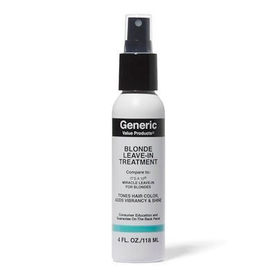 Generic Value Products Blonde Leave In Treatment, Ideal for Blondes to Fight Brassiness, Enhances Shine and Manageability, Defrizzes, Detangles, 4 Oz