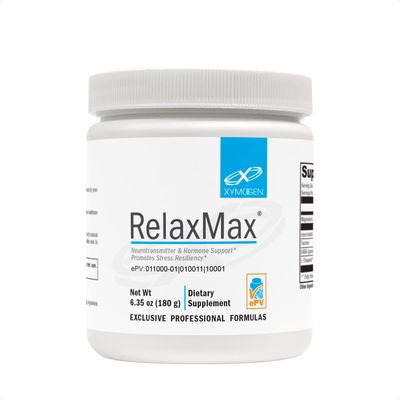 XYMOGEN RelaxMax Drink Mix - Promotes Relaxation Stress Resiliency - Taurine Powder with Magnesium, Myo-Inositol, GABA, L-Theanine - Unflavored Mood Support Supplement (6.35 oz)