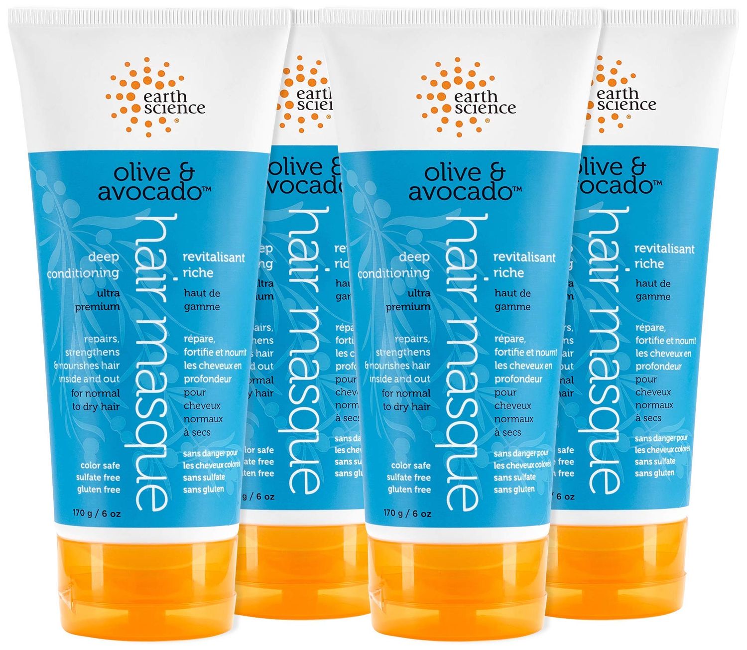 EARTH SCIENCE - Olive Avocado Deep Conditioning Hair Masque: For Normal to Dry Hair (4 pk, 6 oz.)