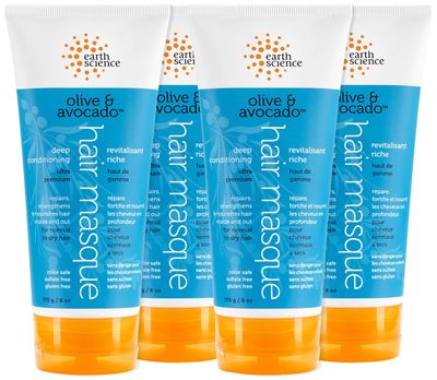EARTH SCIENCE - Olive Avocado Deep Conditioning Hair Masque: For Normal to Dry Hair (4 pk, 6 oz.)