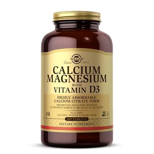Solgar Calcium Magnesium with Vitamin D3, 300 Tablets - Promotes Healthy Bones, Supports Nerve Muscle Function - Highly Absorbable Form - Non-GMO, Gluten Free, Dairy Free, Kosher - 60 Servings
