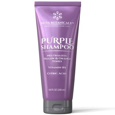 Nuva Botanicals Purple Shampoo for Blondes - Shampoo for Gray Hair for Women Removes Brassy Tones from Hair - Blonde Shampoo with Vitamin B5 - Hair Toner for Bleached Hair 6.8fl oz