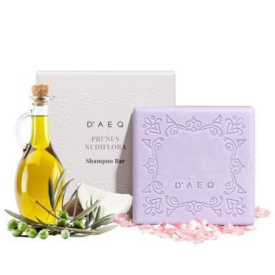 D AEQ Shampoo Bar wJeju Cherry Blossom Scent Gentle Deep Cleanser Infused wArgan Oil Coconut Oil, Natural Shine for All Hair Types Silicone-Free Sulfate-Free Made in Korea 3.0oz