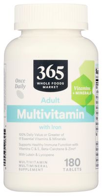 365 By Whole Foods Market, Adult Multi With Iron, 180 Count