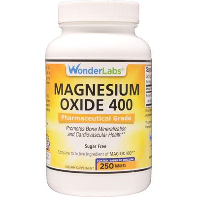 Wonder Labs Magnesium Oxide 400, 483mg of Magnesium Oxide Pharmaceutical Grade Compare to MAG-OX 400 - 250 Tablets