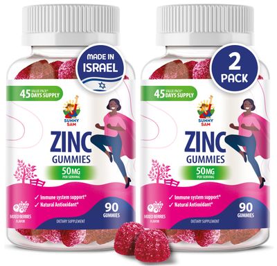 Zinc Gummies for Adults - Zinc Chewable Gummy for Immune Support - Powerful Natural Antioxidant Non-GMO Supplement for Children Men Woman Adults