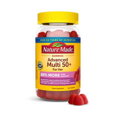 Nature Made Advanced Multivitamin Gummies 50 for Her with Magnesium Citrate, Calcium and All 8 B Vitamins, Multivitamin for Women, 84 Gummies, 28 Day Supply