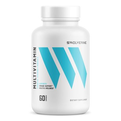 Swolverine Multivitamin Enhanced Vitamins Minerals Capsule, Magnesium, Zinc, Chromium, Iron, Calcium, Biotin, (30 Servings)