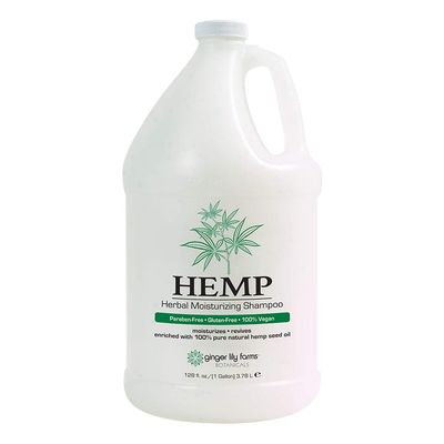 Ginger Lily Farms Botanicals HEMP Herbal Moisturizing Shampoo, Enriched with 100 Pure Natural Hemp Seed Oil, 100 Vegan Cruelty-Free, 1 Gallon Refill