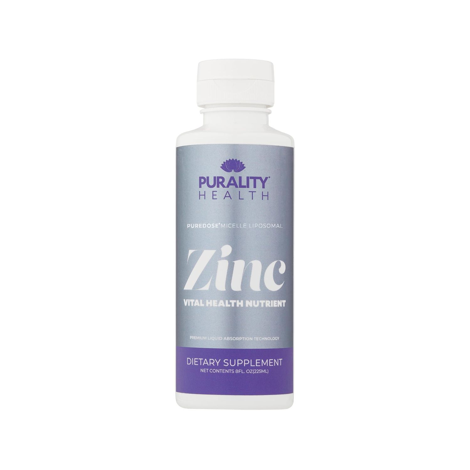 Liposomal Zinc, Purality Health,15mg of Zinc per Serving, Liquid Zinc, Blueberry Flavor, Vegan, Gluten-Free, 15 Day Supply