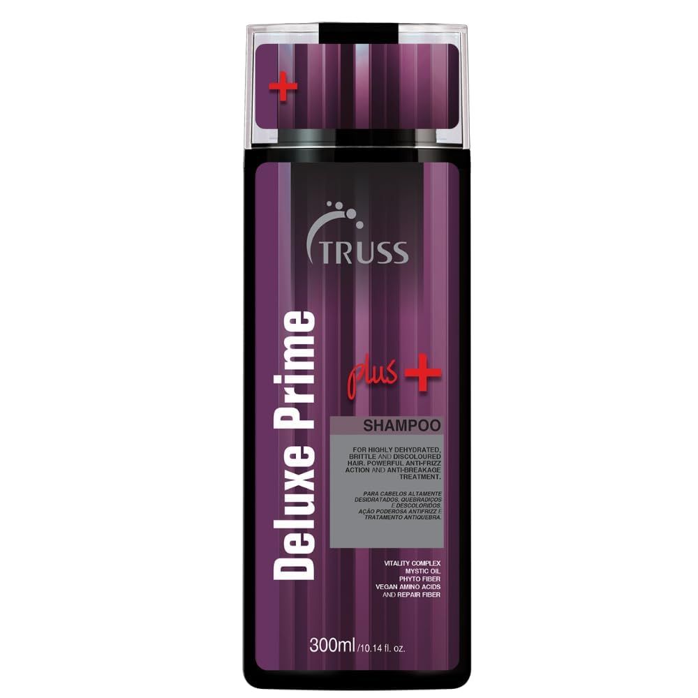 TRUSS Deluxe Prime Plus Shampoo for Dry, Damaged Hair - Moisturizing Hair Shampoo for Women Men - Frizz-Control Breakage Defense - Improve Natural Shine - No Added Salts (10.14 Fl Oz)