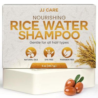 JJ CARE Rice Water Shampoo Bar for Hair Growth and Repair - 5 Fluid Ounces, Natural Ingredients, Moisturizing, free from Dye, Paraben, Sulfate and Toxic Free, Unisex