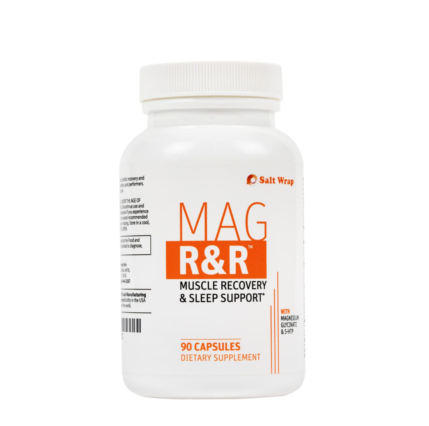SaltWrap Mag RR - Nighttime Muscle Cramps Support, Natural Sleep Support for Adults with Magnesium Glycinate for Muscle Spasm and Leg Cramps Relief, 90 Capsules
