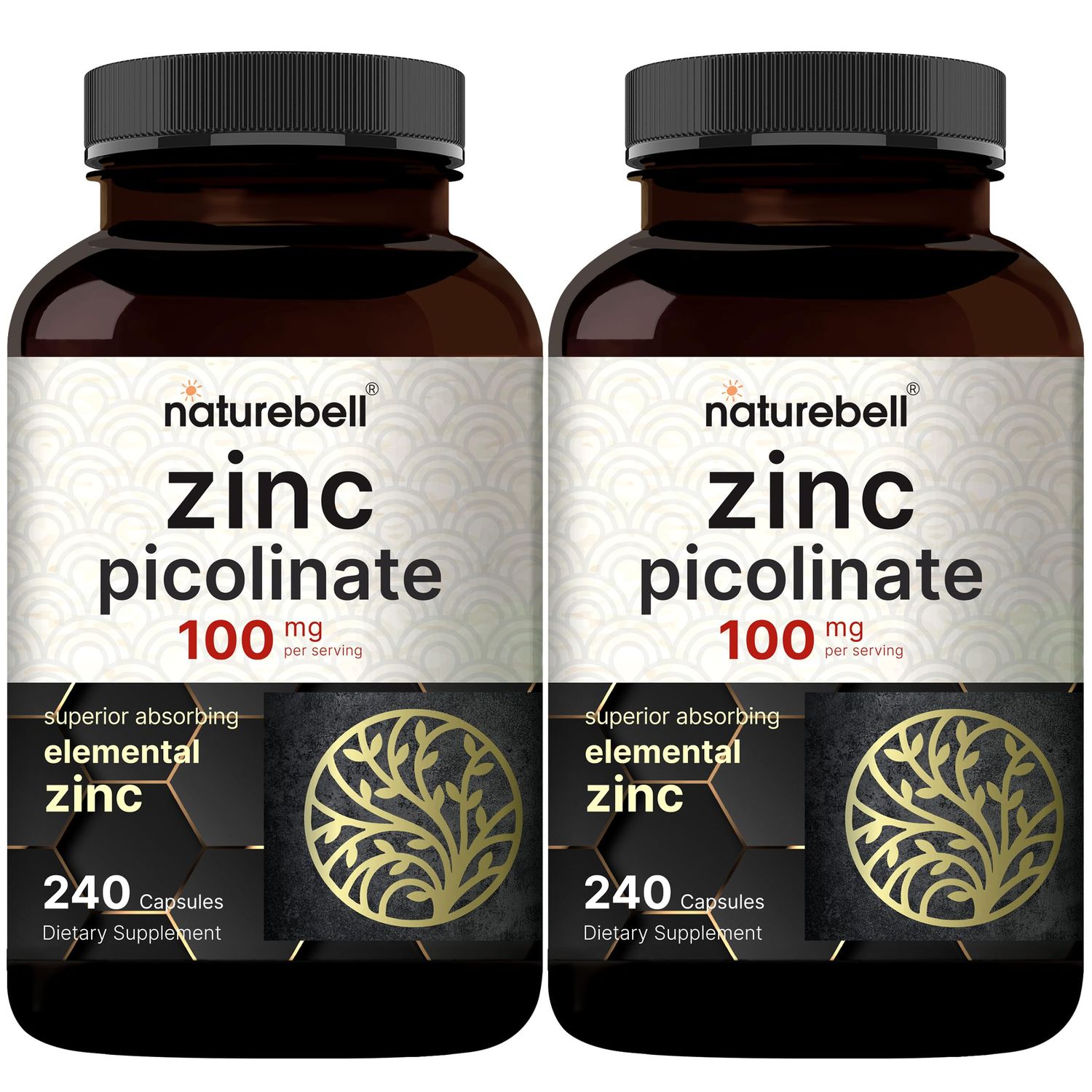 NatureBell Zinc Picolinate 100mg, 480 Count Capsules - Supports Immune System and Enzyme Function