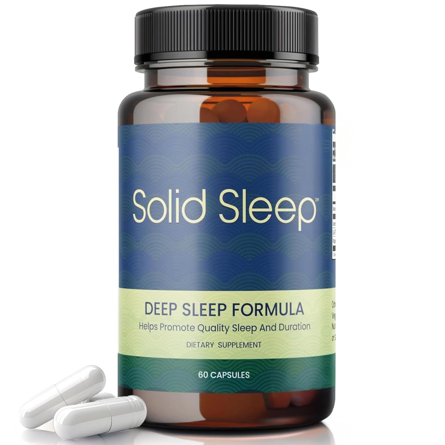 Solid Sleep All Natural Sleep Aid Non-Habit Forming Natural Sleep Aids for Adults with Magnesium, Inositol and L-theanine Sleeping Pills with Naturally Sourced Ingredients - 60 Vegan Capsules