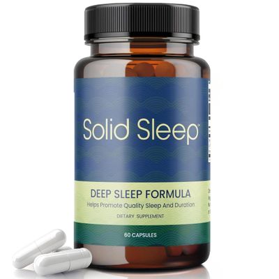 Solid Sleep All Natural Sleep Aid Non-Habit Forming Natural Sleep Aids for Adults with Magnesium, Inositol and L-theanine Sleeping Pills with Naturally Sourced Ingredients - 60 Vegan Capsules