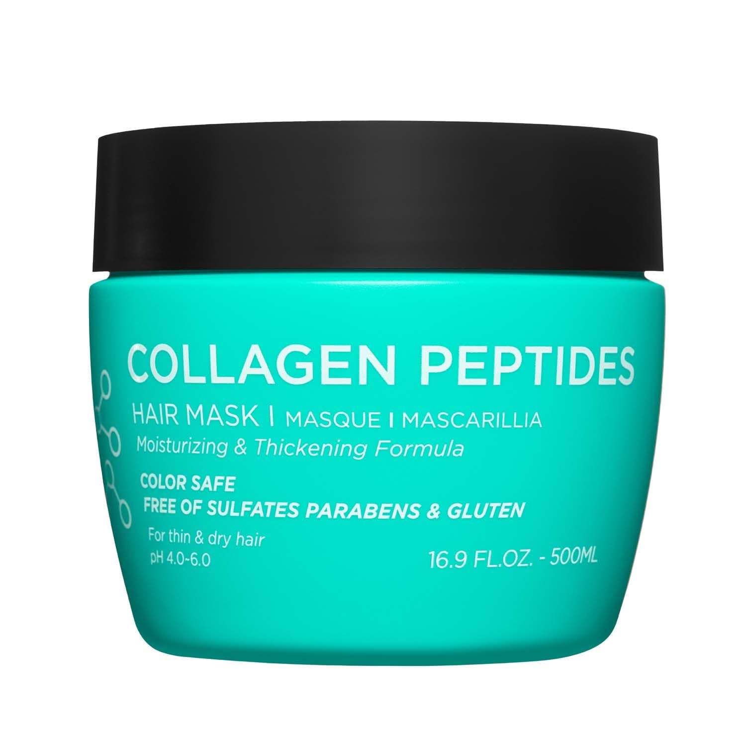 Luseta Thickening Hair Mask with Collagen Peptides Strenghten and Moisturize for Thin Dry Hair, Promote Thickness and Reduce Breakage for Fuller-Looking Hair 16.9oz