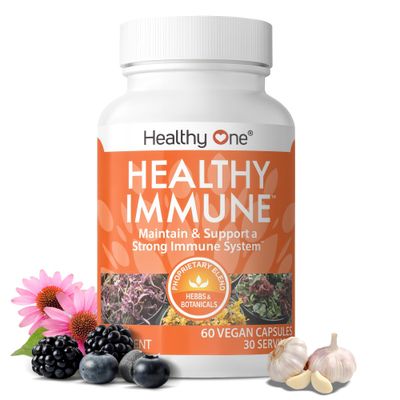 Healthy Immune - Boost Immune Response - Cold - Flu - Illness - Sickness - Virus - Antioxidants - Free Radicals - Builds Immunity - Elderberry - Echinacea - Vitamin C - Zinc - Garlic - 60 Count