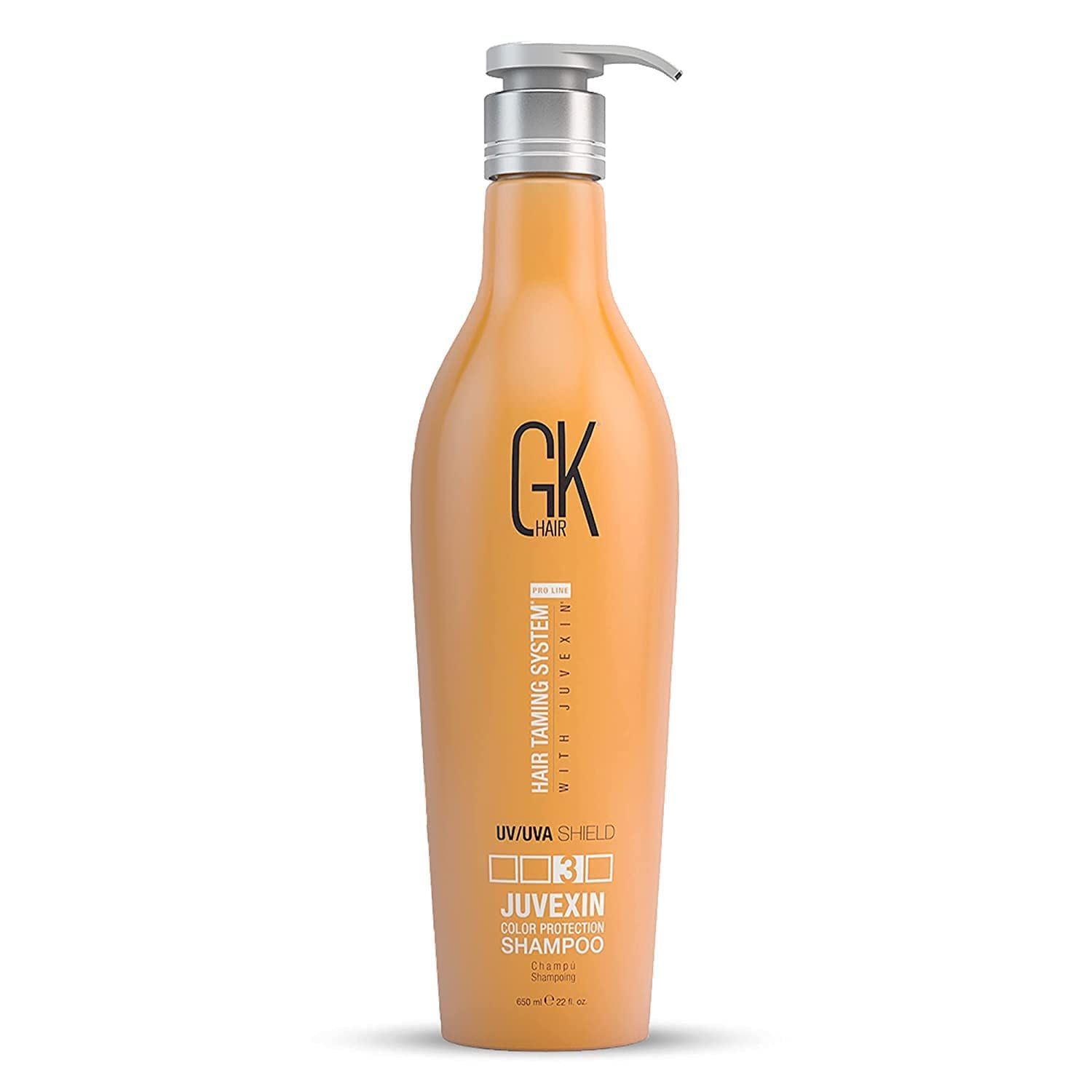 GK HAIR Global Keratin Colored Shield Shampoo (22 Fl Oz650ml) - Deep Cleansing Moisturizing Heat Protection for Color Treated Dry Damaged Curly Frizzy HAIR - Sulfate Free