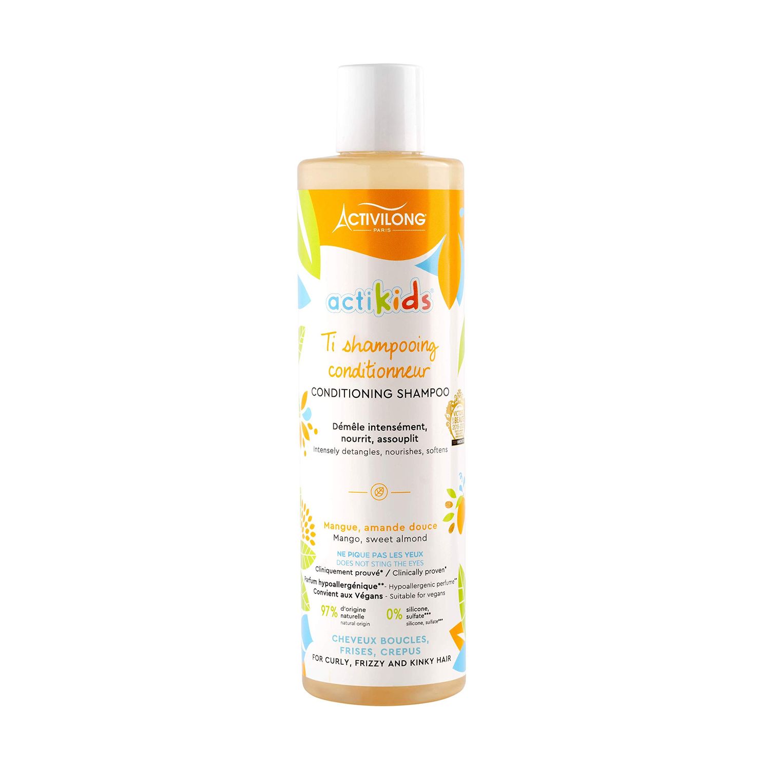 Activilong Actikids Conditioning Shampoo - Gentle Cleansing and Nourishing Care for Kids&#39; Delicate Hair - Enriched with Organic Sweet Almond Oil and Mango Butter - 300 ml.