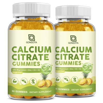 Calcium Citrate Gummies for Women, 1200mg Calcium Citrate Magnesium with Vitamin C D3 K2, Absorption Calcium Supplements for Bone, Muscle, Joints, Immune, Sugar Free (120Count)