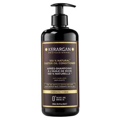 KERARGAN - Anti-Hair Loss Conditioner with Castor Oil - Detangling Nourishing for Dry and Brittle Hair - Enriched with Keratin and Argan Oil - Sulfate-free, GMO-free, Mineral Oil-free - 16.9 Fl oz