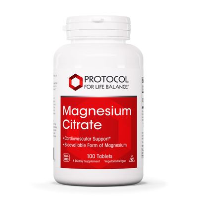 PROTOCOL FOR LIFE BALANCE Magnesium Citrate 400mg - Support Heart Health Bone Formation - Bioavailable Dietary Supplement - Vegan, Kosher Halal - 100 Tabs