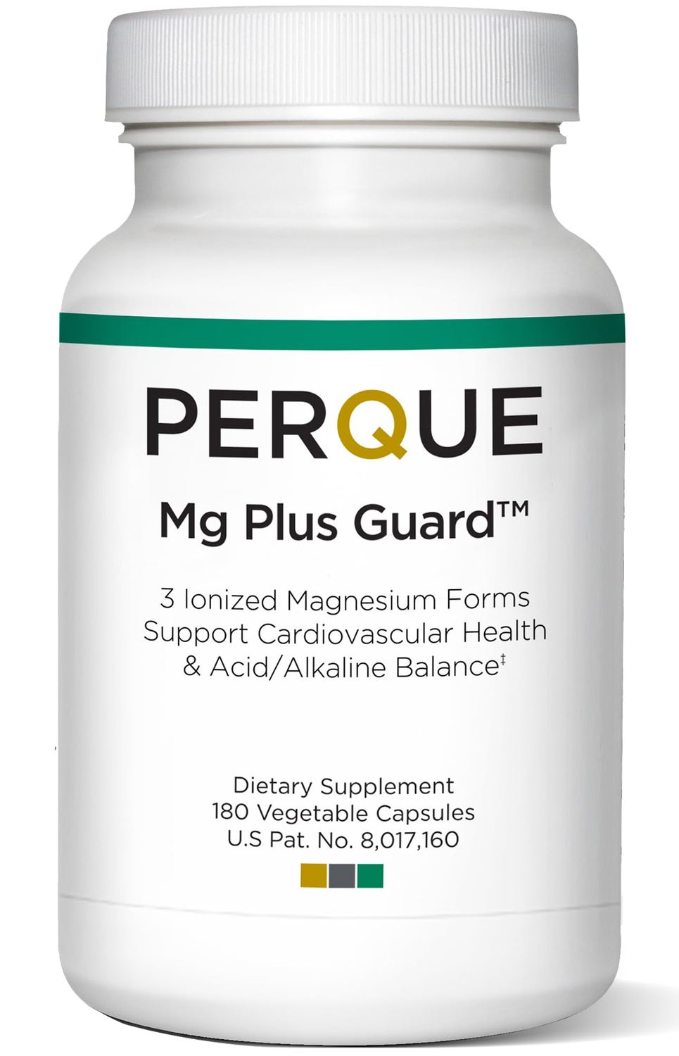 PERQUE Mg Plus Guard Magnesium - High-Absorption Magnesium Supplement with Glycinate, Ascorbate Citrate - Supports Heart and Metabolic Function - Non-GMO, Gluten-Free -180 Vegetable Capsules
