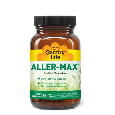 Country Life Aller-Max - Quercetin Supplements with Bromelain - Immune Support with Vitamin C, Zinc, and Botanical Blend - Certified Gluten-Free, Vegan (50 Count (Pack of 1))
