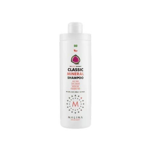 Malina Classic Mineral Hair Shampoo 100 Vegan, Salt-Free and Paraben Free with Tourmaline Treatment For Hydration, Shiny, Soft, Silky, Anti-Frizz Hair.
