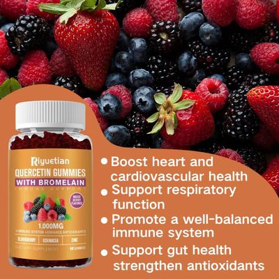 Riyuetian Quercetin - Quercetin with Bromelain, Zinc Vitamin C - Quercetin 1000mg Supplement for Immune System Support - Pure Quercetin for Kids and Adults - Non-GMO 60 Count Quercetin